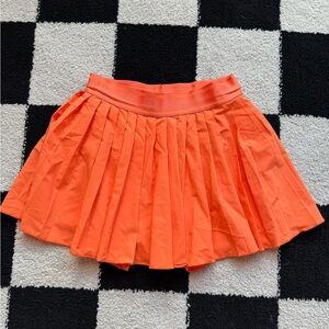 Orange Pleated Women's Skort